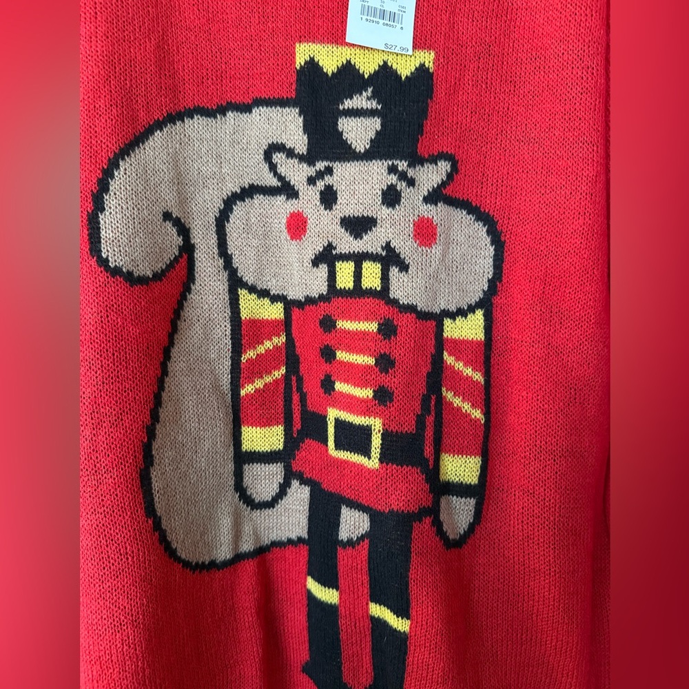 Norther Pole Squirrel Nutcracker Christmas Long Sleeve Crewneck Sweater Sz XL - Picture 3 of 10